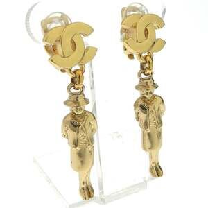 Chanel Cc Logo Earrings Metal Gold-Tone #207198C15B